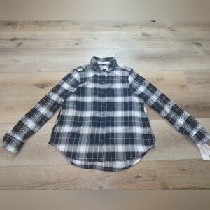 Calvin Klein Jeans Black & White Plaid Button-Up Shirt Long Sleeves Sz M